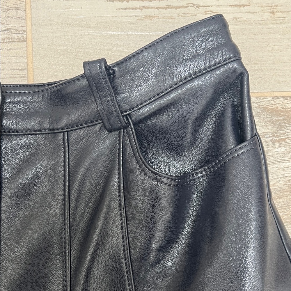 Cinq A Sept Button-Down Faux Leather Skirt - Picture 7 of 12